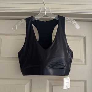 Fabletics Black Faux Leather Look Bra